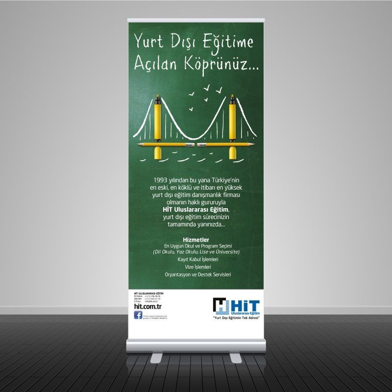  Roll Up Banner 80cm X 200cm Kaliteli Hp Latex Bask l 