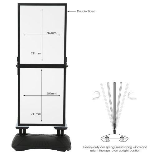 Windpro Slim Çift Bölmeli Kaldırım Panosu