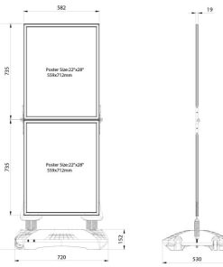 Windpro Slim Çift Bölmeli Kaldırım Panosu